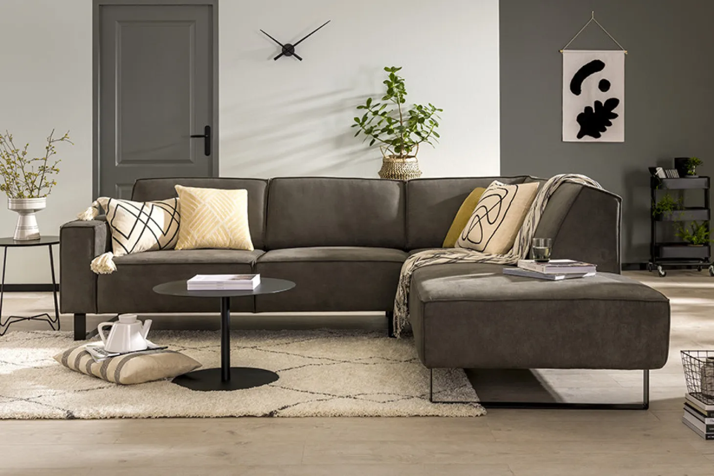 Amante hoekbank antraciet