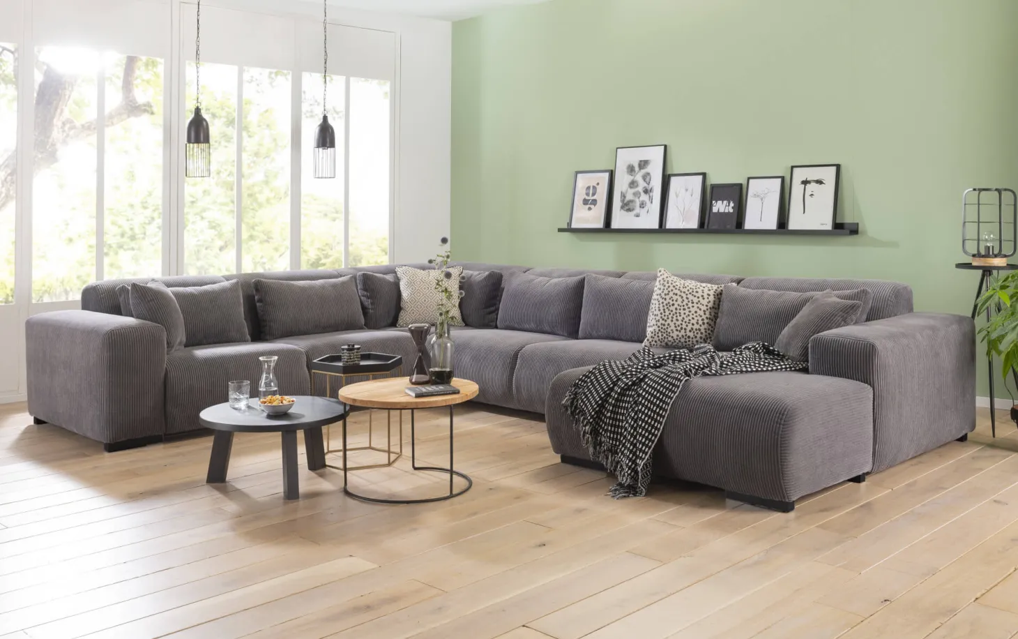 Caribbean hoekbank grijs