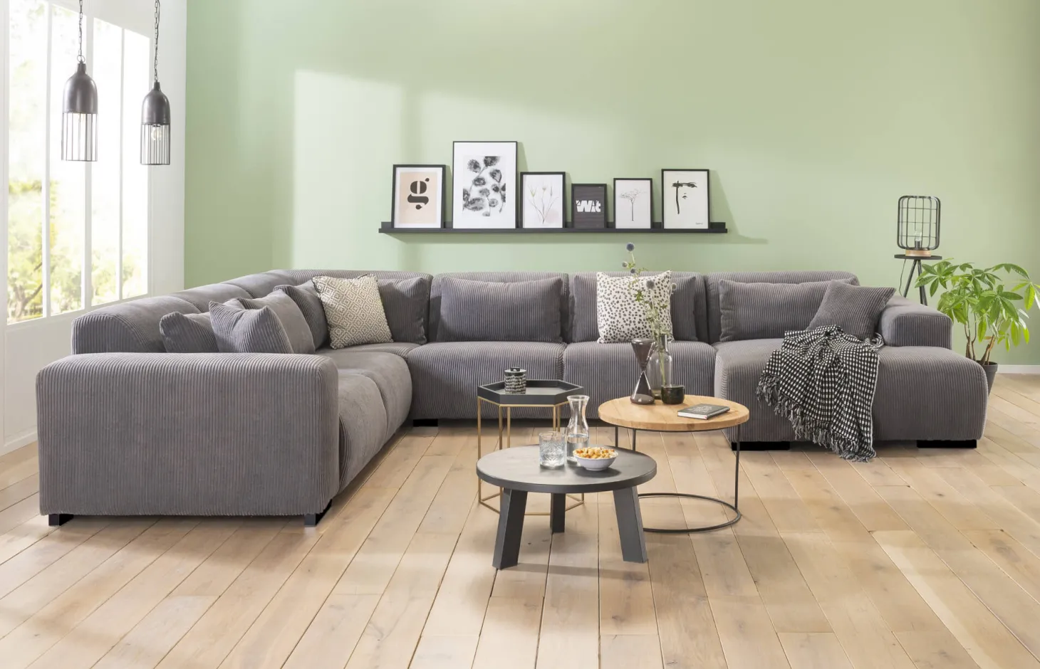 Caribbean hoekbank grijs