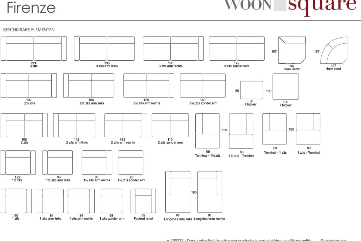 Firenze hoekbank forest