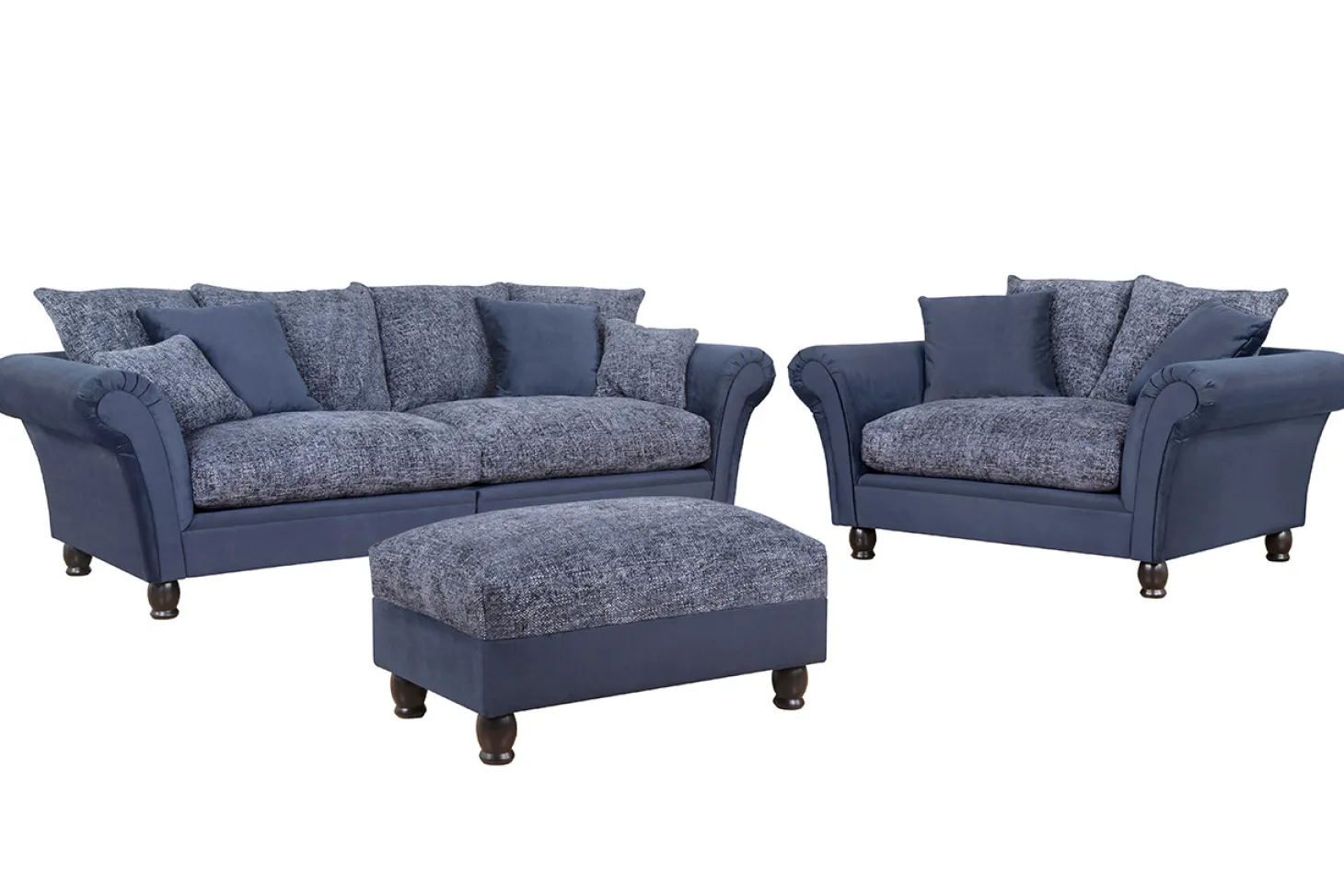 Kasteelbank 3-zits blauw