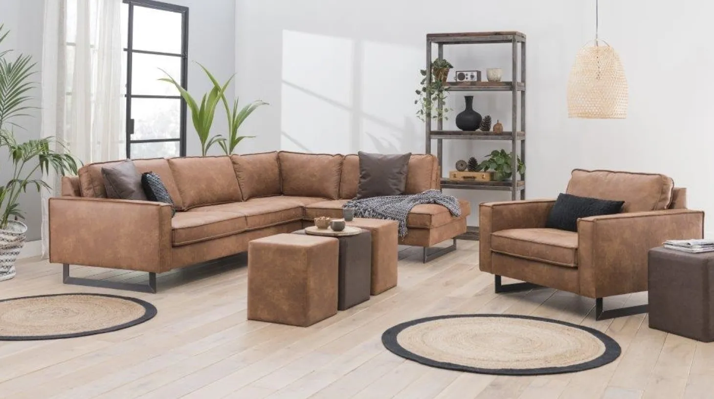 Mexico hoekbank cognac