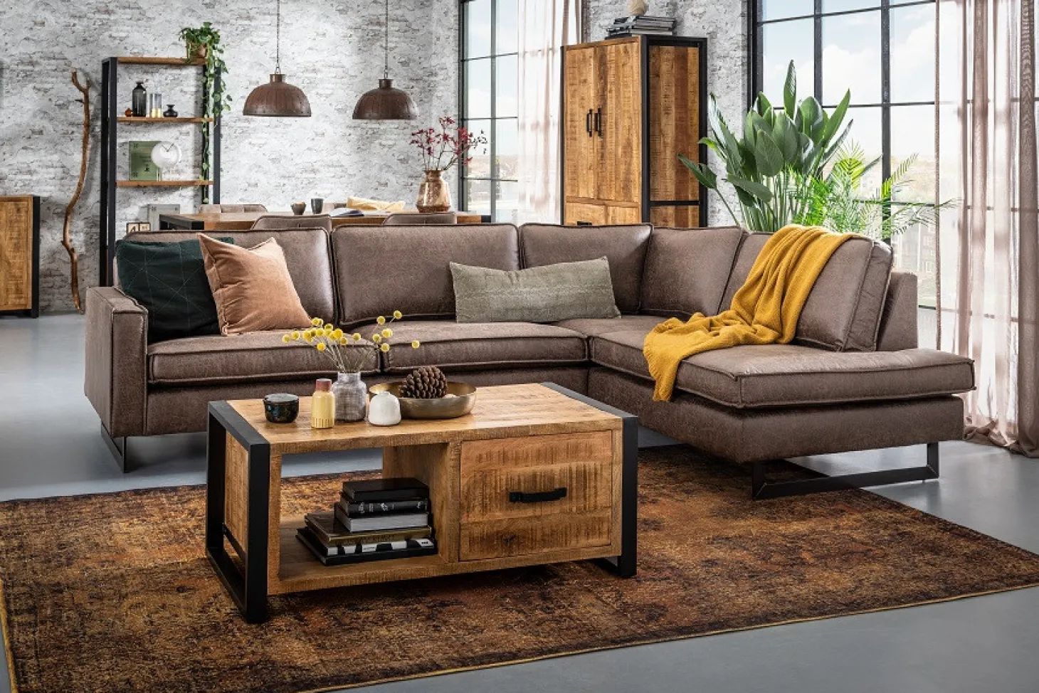 Mexico hoekbank cognac