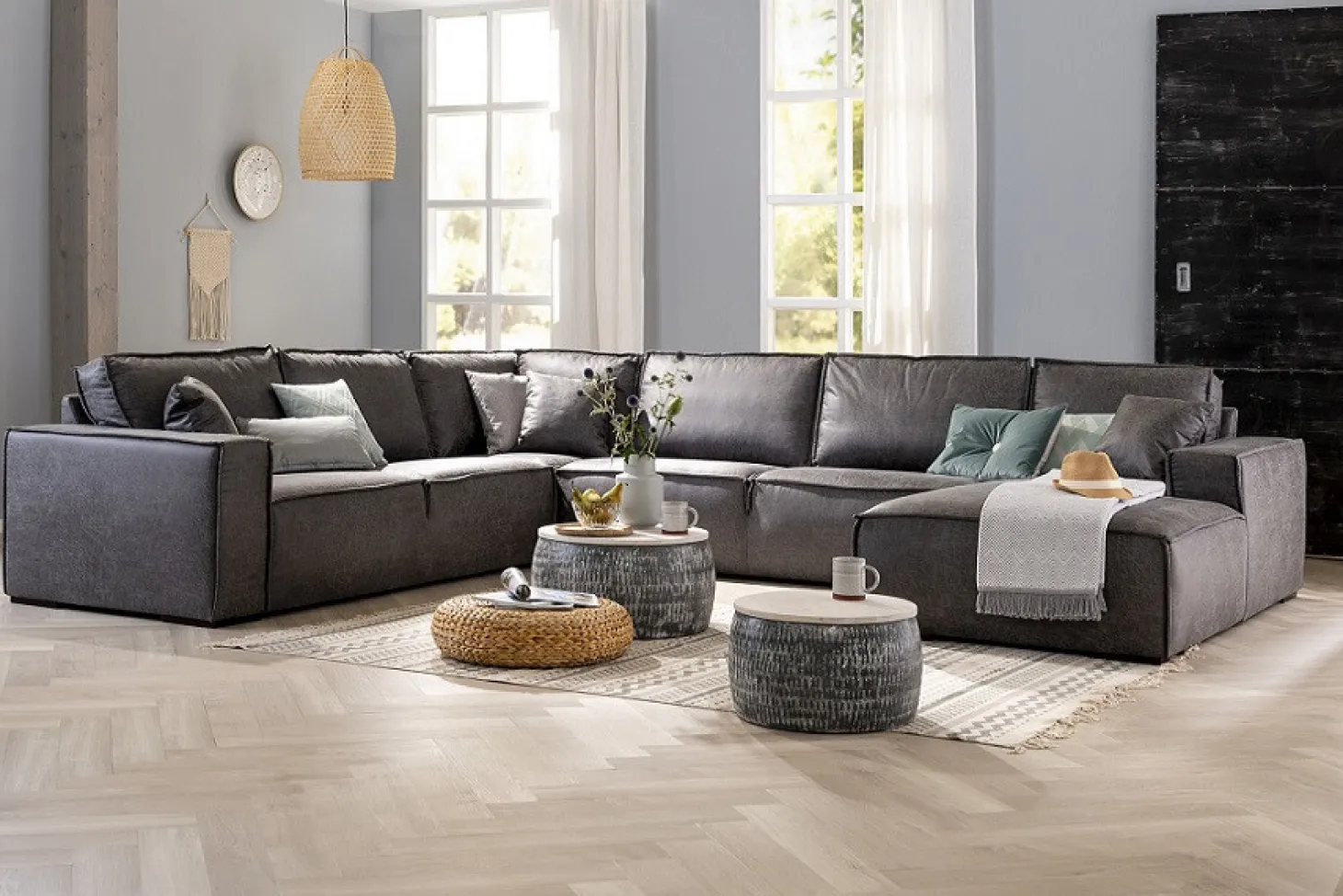 Phantom hoekbank grijs