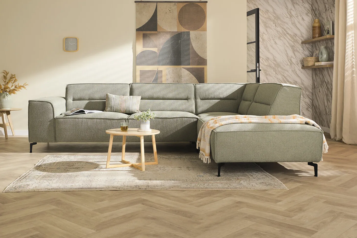 Porto hoekbank groen