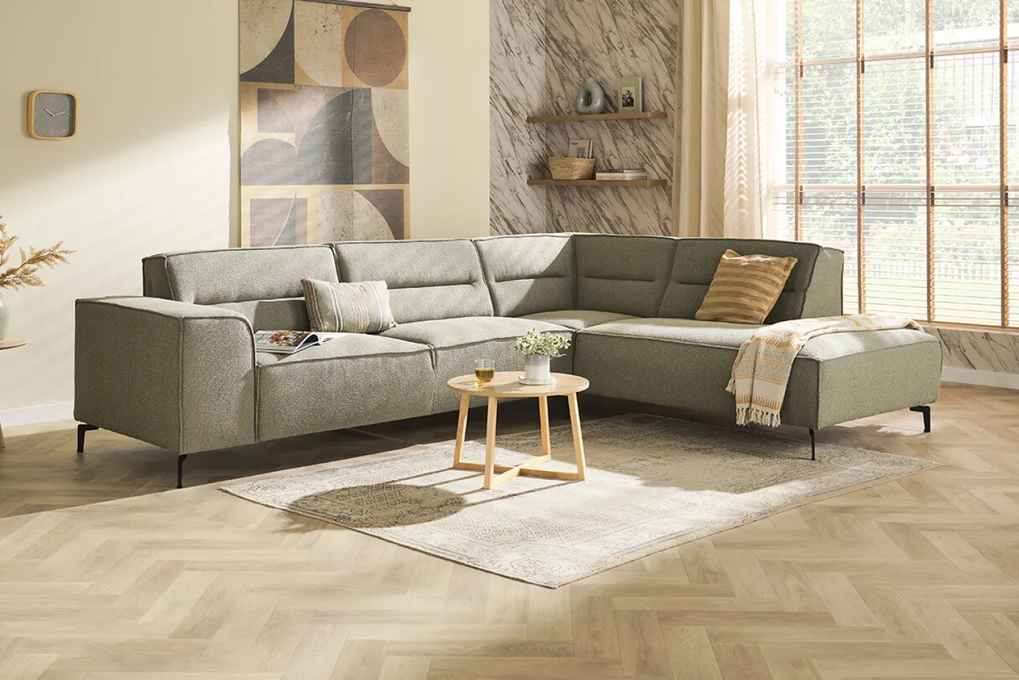 Porto hoekbank groen