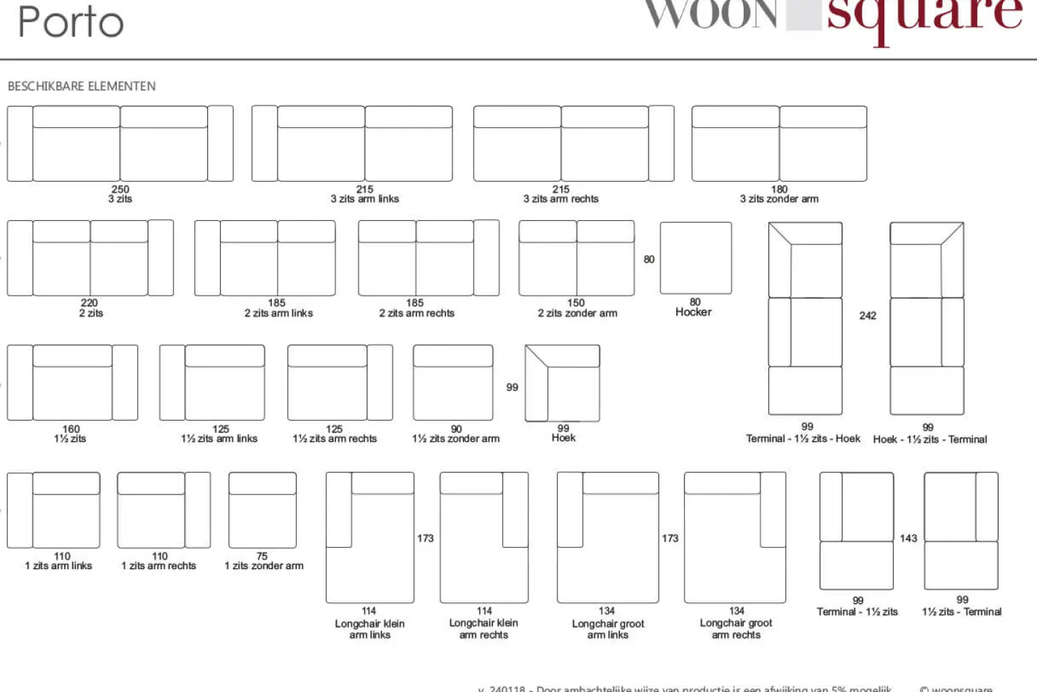 Porto hoekbank groen